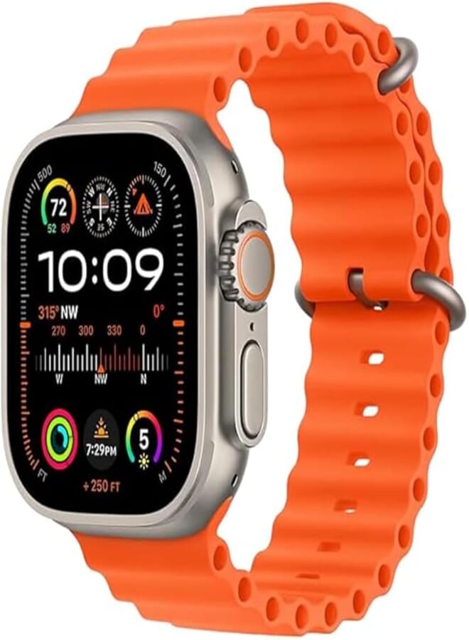 ADHOMAX New X9 Ultra 2 smart watch Elegant Design 49MM Amoled Display, Fitness Tracker, Calls Wireless Charging, wearfitpro mobile app in IOS & android store, for men and women (Orange)